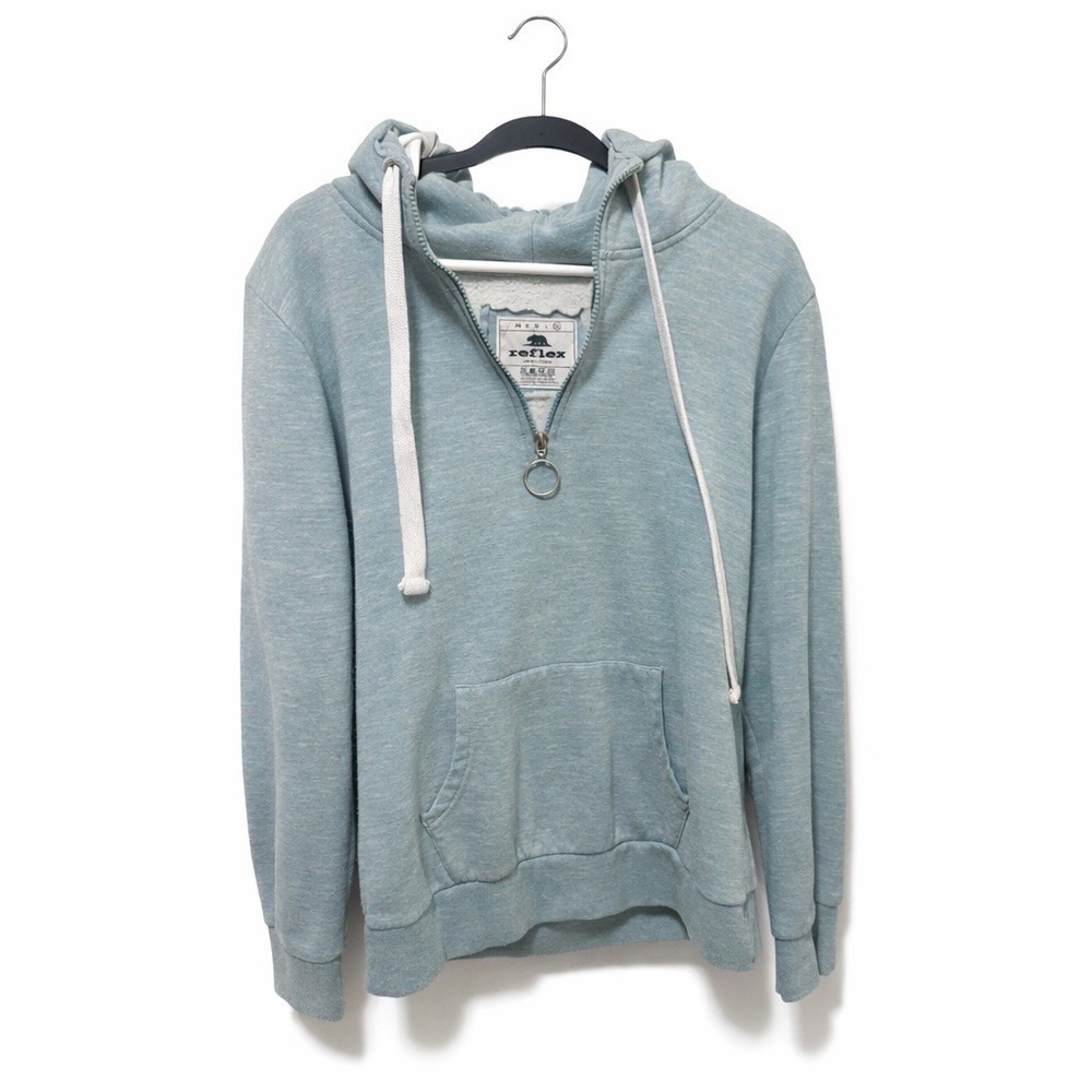 Reflex Hoodie Womens XL Quarter Zip Blue Ring Zipper Pullover Sweatshirt Casual